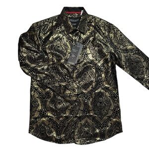 NWT New $189 American Breed The Ultimate Fashion Gold Long Sleeve Shirt Shirt S